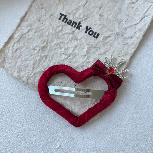 丝绒皇冠爱心发夹-纪念日百货门店同款167795618 商品图4