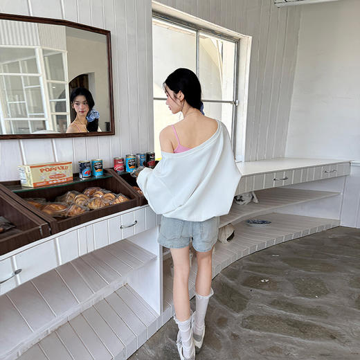 FTT FlyTheTruth『悸动花蕊』 韩系露肩卫衣女秋季新款宽松外套潮 商品图1