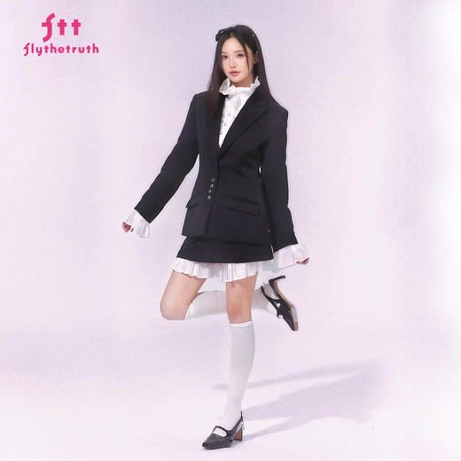FTT FlyTheTruth『都市叛逆』 高级感西装外套女秋休闲短裙两件套 商品图1