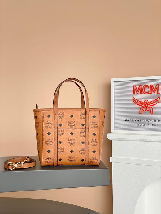 秋冬特惠💰760 原单MCM 原厂皮 新版干邑色菜篮子MWPAATN04CO001 经典干邑色 商品图2