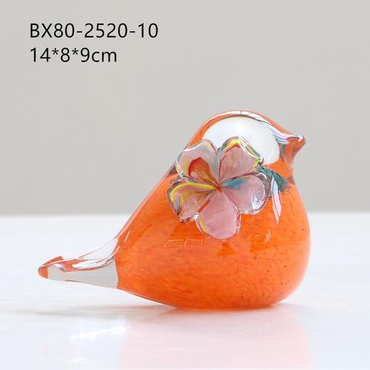 吹制彩色琉璃小鸟摆件台面玻璃装饰品结婚乔迁毕业礼品样板房陈设 商品图9