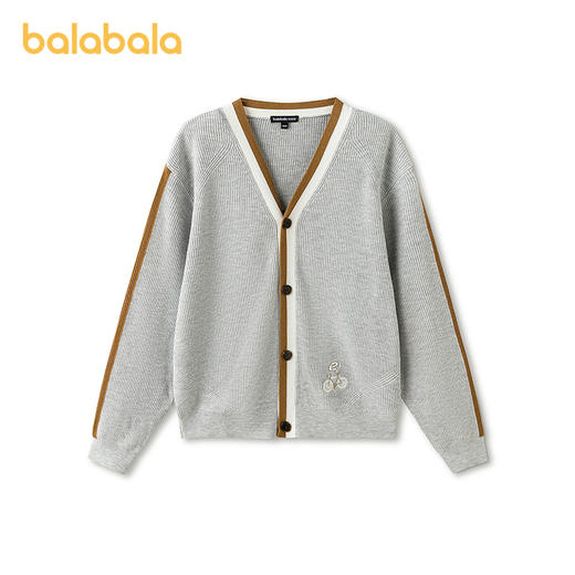 巴拉巴拉童装儿童毛衫男童春秋装中大童针织开衫撞色时尚绣花潮 商品图1