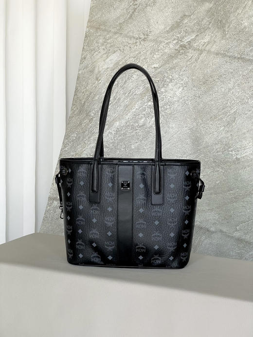 秋冬特惠💰850 原单MCM 原厂皮 小号双面购物袋子母包MWPPDSLR04CO001 经典黑色 商品图1