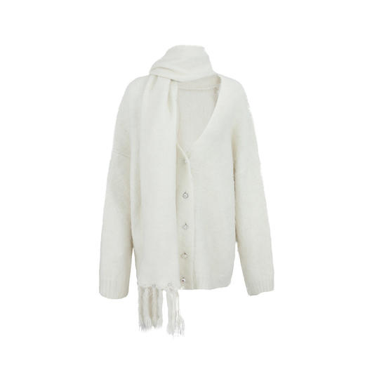 FTT FlyTheTruth『晨曦暖阳』 软糯羊驼毛针织开衫外套女围巾套装 商品图3