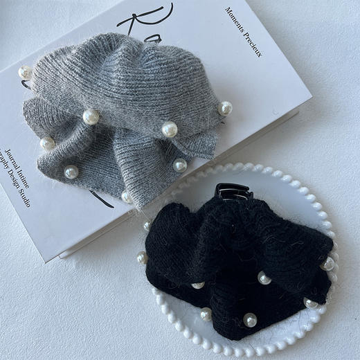 温柔贵气针织珍珠马尾抓抓夹-纪念日百货门店同款167643868 商品图0