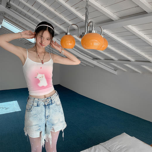 FTT FlyTheTruth『温柔暴击』 甜美可爱兔子印花吊带背心女夏百搭 商品图0