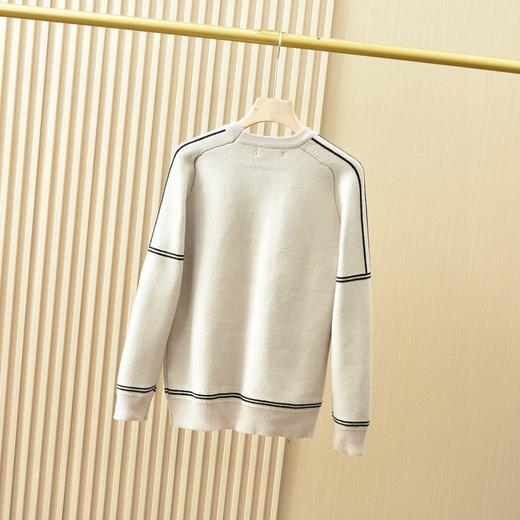 蒙口2025秋冬季男士加绒加厚纯色圆领针织毛衣 商品图5