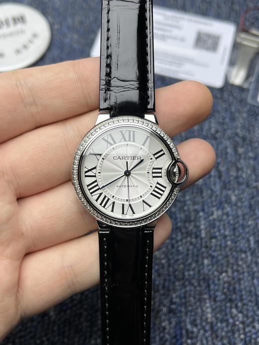 【客订美洲鳄鱼皮表带】AF卡地亚蓝气球系列36mm 钻圈款 罗马面 女士腕表 商品图1