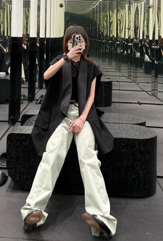 女款羊毛混纺廓形马甲背心西装外套he016 商品图3