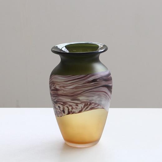 轻奢哑光新中式渐变手作创意琉璃花瓶水培玻璃插花花器客厅摆件 商品图2