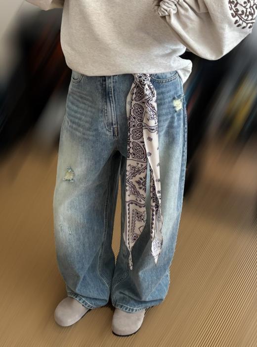 女款做旧丝巾牛仔裤长裤la001 商品图3