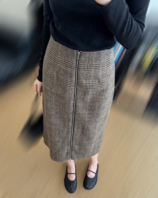 女款格纹拉链半裙zo016 商品图3