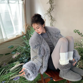 FTT FlyTheTruth『雪原篝火』慵懒气质翻领毛绒外套女冬环保皮草