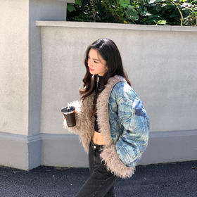 FTT FlyTheTruth『毛绒暴击』 复古毛领夹克外套女冬季保暖羽绒服