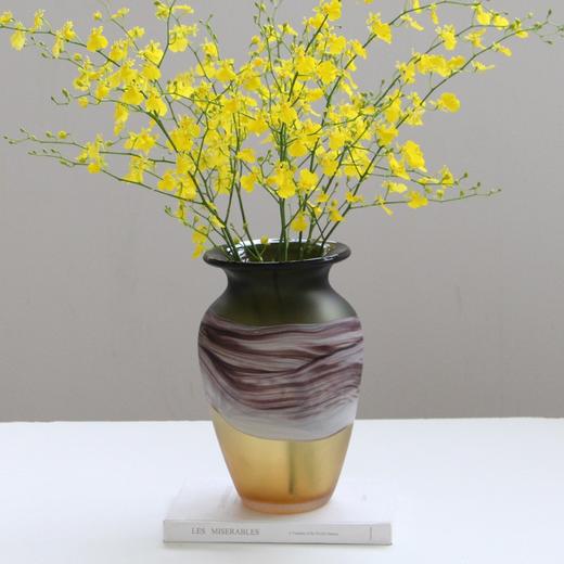 轻奢哑光新中式渐变手作创意琉璃花瓶水培玻璃插花花器客厅摆件 商品图1