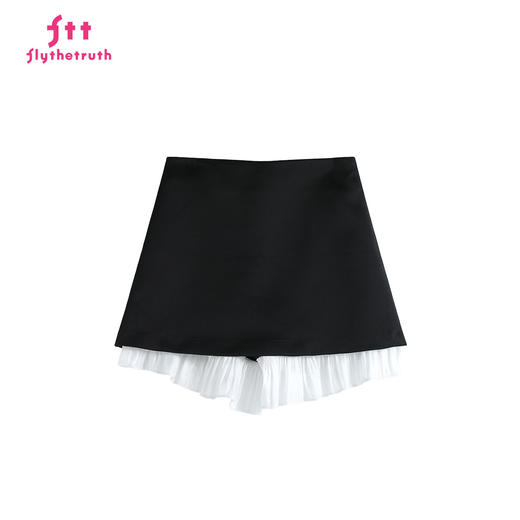 FTT FlyTheTruth『都市叛逆』复古拼接西装半身裙女秋高腰A字短裙 商品图3