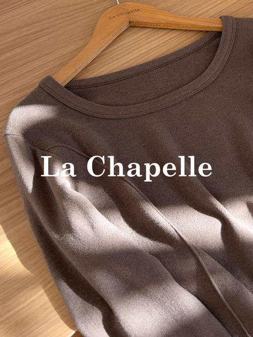 专柜实拍【绵羊毛混纺】拉夏贝尔/La Chapelle德绒打底衫高弹舒适内搭秋冬可外穿弧形下摆高级设计感小众上衣 商品图11