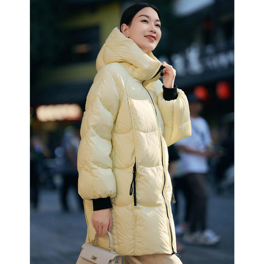 「高货kbnq」全新升级【铂金会员882/天猫1189/差价307】(11123)洛诗琳显瘦连帽羽绒服2025冬季加厚百搭中长保暖外套kbnq女 商品图1