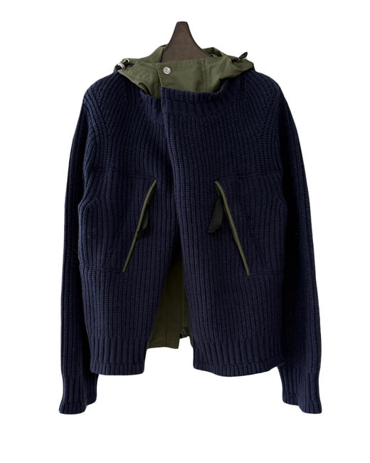 女款拼接连帽针织毛衣外套la 商品图0