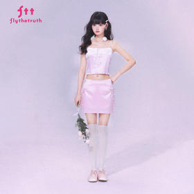 FTT FlyTheTruth『樱桃香气』 纯欲风缎面吊带女夏系带拼接小背心