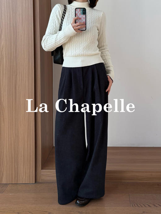 专柜实拍【又韩又松弛】拉夏贝尔/La Chapelle走路带风~韩系百搭简约直筒休闲裤宽松有型垂感阔腿裤★ 商品图2