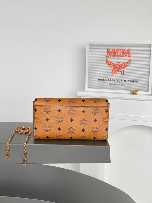 秋冬特惠💰760 原单MCM 原厂皮 新版中号信封包MMRAAME03CO001 纯链条款 老花满印 商品图8