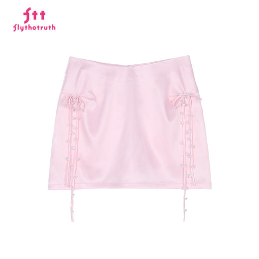 FTT FlyTheTruth『樱桃香气』 粉色缎面系带半身裙女夏纯欲风短裙 商品图3