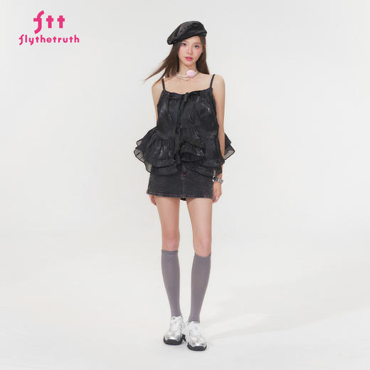 FTT FlyTheTruth『周末派对』 不规则荷叶边吊带背心女夏外穿上衣 商品图1