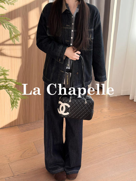 专柜实拍【牛仔夹棉外套】拉夏贝尔/La Chapelle重磅高品质 机洗不跑团！复古撞色灯芯绒保暖棉衣 商品图3