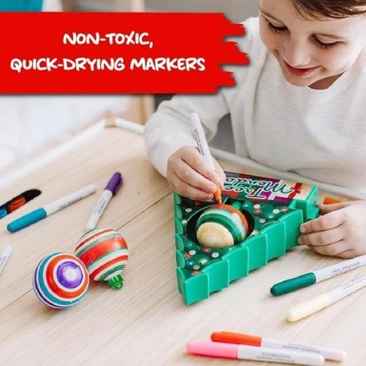 圣诞彩绘球装饰玩具套件 圣诞树DIY套件 儿童手工活动游戏 带3个白色圣诞球 商品图3