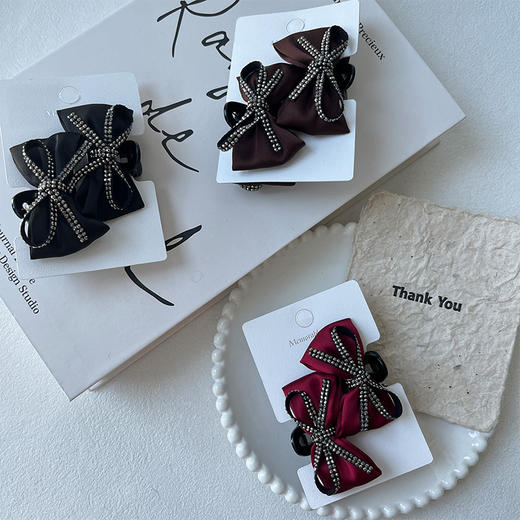 温柔百搭钻条蝴蝶结对装抓夹-纪念日百货门店同款168693111 商品图1