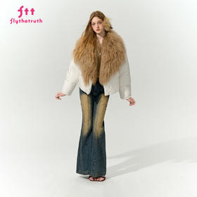 FTT FlyTheTruth『棉花糖』 羊毛领鹅绒羽绒服女冬季加绒加厚外套