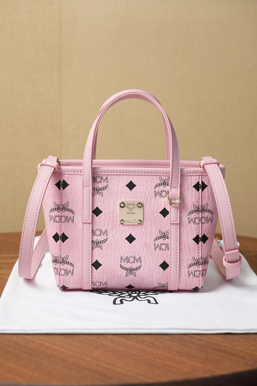 秋冬特惠💰760 原单MCM 原厂皮 新款菜篮子MWPFSMT03PZ001 新粉色 商品图3