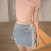 FTT FlyTheTruth『未寄出的信』轻薄天丝A字半身裙女夏季牛仔短裙 商品缩略图1