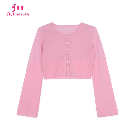 FTT FlyTheTruth『田野的风』 纯羊毛针织开衫女秋薄款透气防晒衣 商品图3