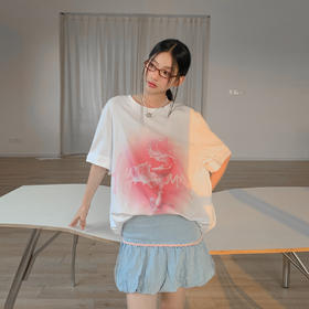 FTT FlyTheTruth『鲤想主义』水墨锦鲤印花短袖T恤女夏季圆领上衣