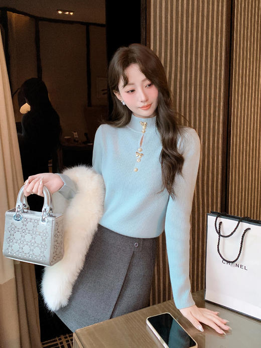 张心子【圆舞曲】高腰质感挺阔毛呢半身裙 U2601022 商品图9