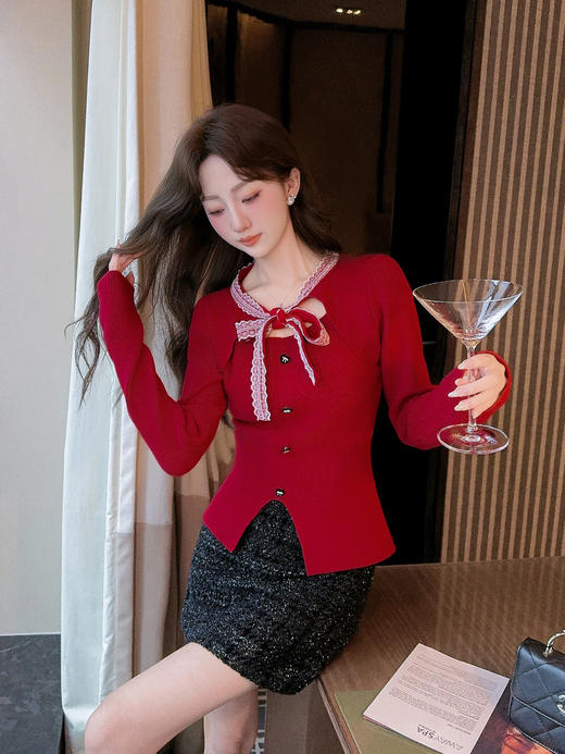 张心子【时髦百搭】节日氛围感格纹呢子半身裙 U2601025 商品图4