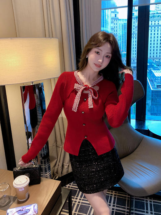 张心子【时髦百搭】节日氛围感格纹呢子半身裙 U2601025 商品图11