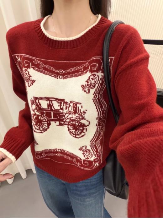 🔥【马年好运款红色休闲毛衣合集】—— 💥好运翻倍的显白红色系 "发财红"翻领纽扣针织衫✨柔软包芯纱亲肤面料，秋冬穿超舒服。 商品图1