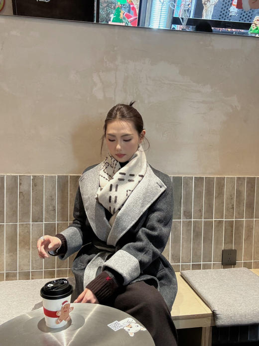 【灰的AB面】噢蜜ooomeooo双色手工10羊绒大衣 商品图5