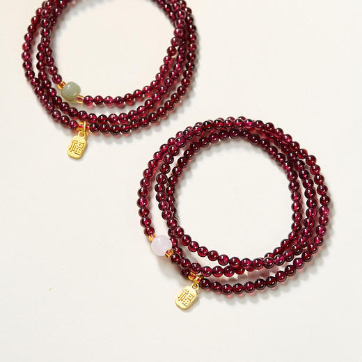 【普陀山】天然三圈石榴石手串女款 普陀山发货 商品图3