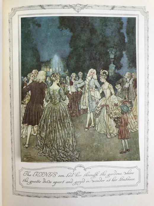 约20世纪早期 睡美人与其他童话故事 杜拉克30幅彩色手工贴图 漆布精装16开 商品图9