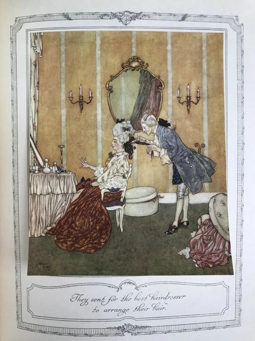 约20世纪早期 睡美人与其他童话故事 杜拉克30幅彩色手工贴图 漆布精装16开 商品图12