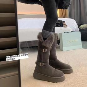 雀说 防水防滑雪地靴女6cm厚底时尚加绒保暖棉鞋ALZ-355