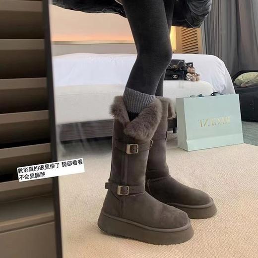 雀说 防水防滑雪地靴女6cm厚底时尚加绒保暖棉鞋ALZ-355 商品图0