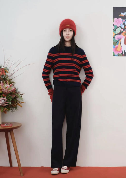 1229-2 渠道货 小禾女士复合羊毛针织 加绒裤 阔腿直筒裤 自留 商品图6