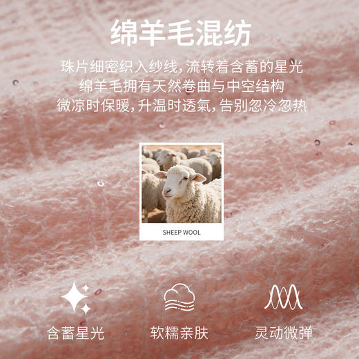 欧芮儿2026春新款落肩袖宽松慵懒风套头毛衣女含羊毛镂空毛针织衫 商品图3