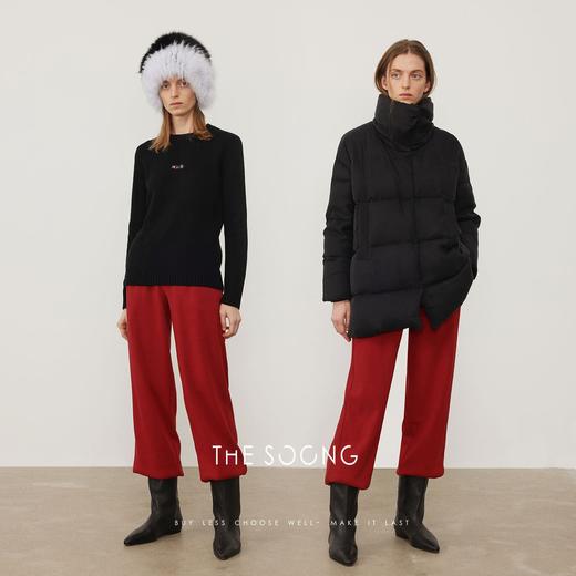 THESOONG|"暖洋洋"御寒锁温摇粒绒保暖黑色弹力束脚休闲裤WKZ5950 商品图5