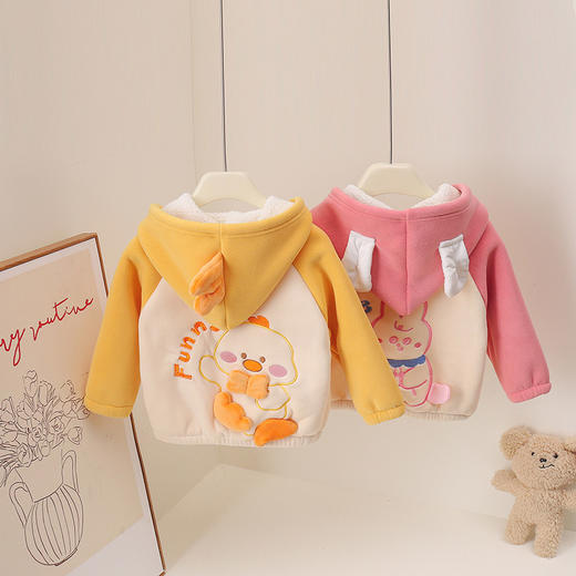 【亲肤舒适保暖面料❗️趣味可爱卡通图案】秋冬卡通风休闲秋冬毛绒卡通外套外套卫衣休闲风秋装。jb 商品图0